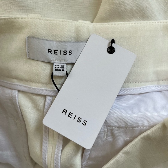 NWT REISS | Tailored Modern Lyla Twill Cotton Blend Shorts in White | Size US 8 - Picture 8 of 12